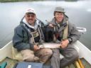 Stan Headley & Ian Muir with Loch Heilen 4 lbs 8 oz Trout. 17th June 2006